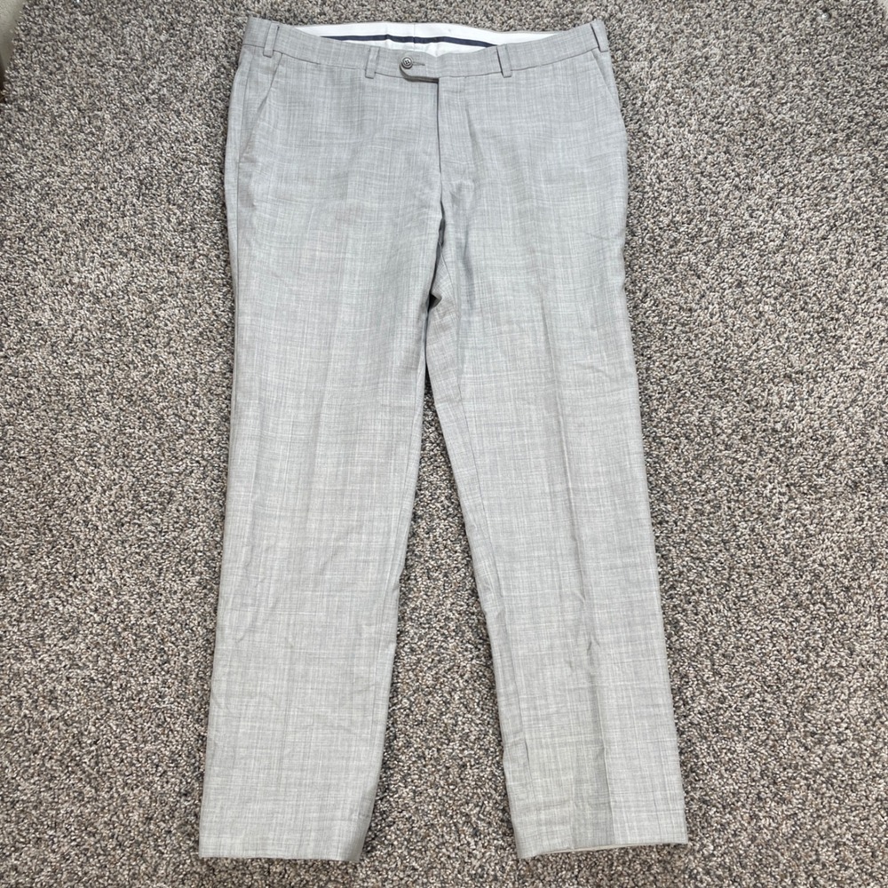 Suitsupply Brescia Men's 36x29 Trousers Light Gray Wool Vitale Barberis Canonico